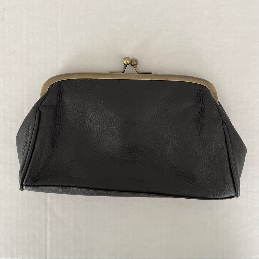 Banana Republic Brown Leather Kisslock Clutch